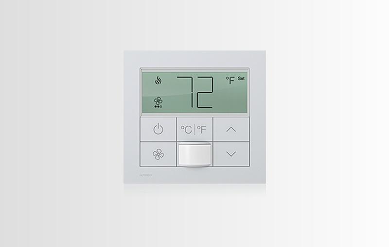 Lutron temperature control panel set to 72&deg;F.